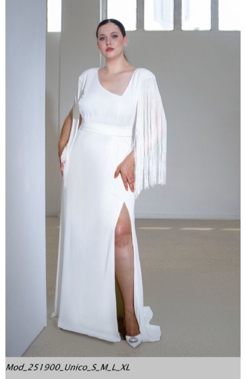 10205 VESTIDO NOVIA FLECOS TULIPÁN