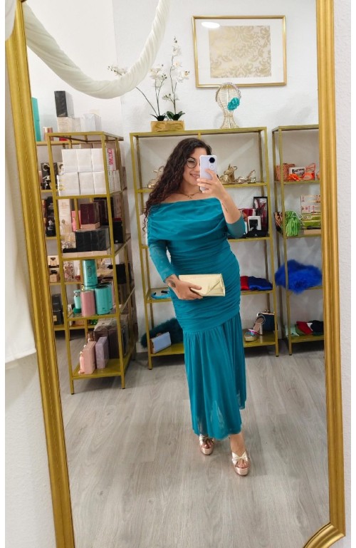 10308 TURQUESA OSCURO VESTIDO AILÉN