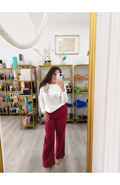 10313 GRANATE PANTALÓN CHIC FLARE