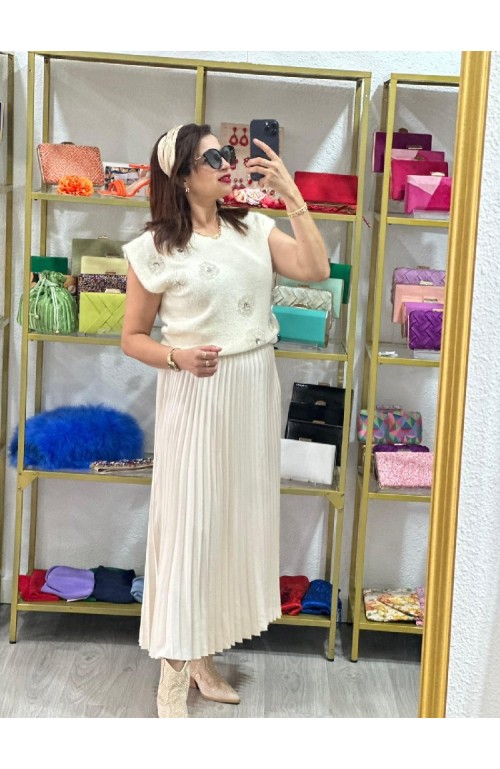 10406 BEIGE FALDA CHIC