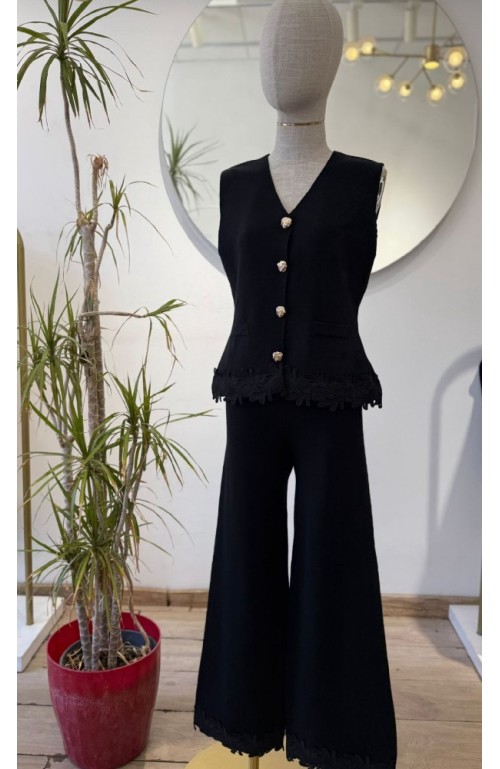 10415 NEGRO CONJUNTO BORDADO