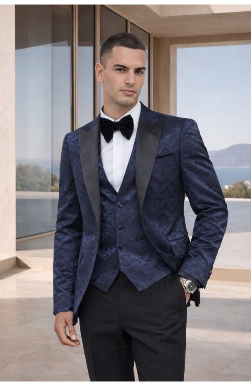 11298 AZUL NOCHE Traje + chaleco Finn azul
