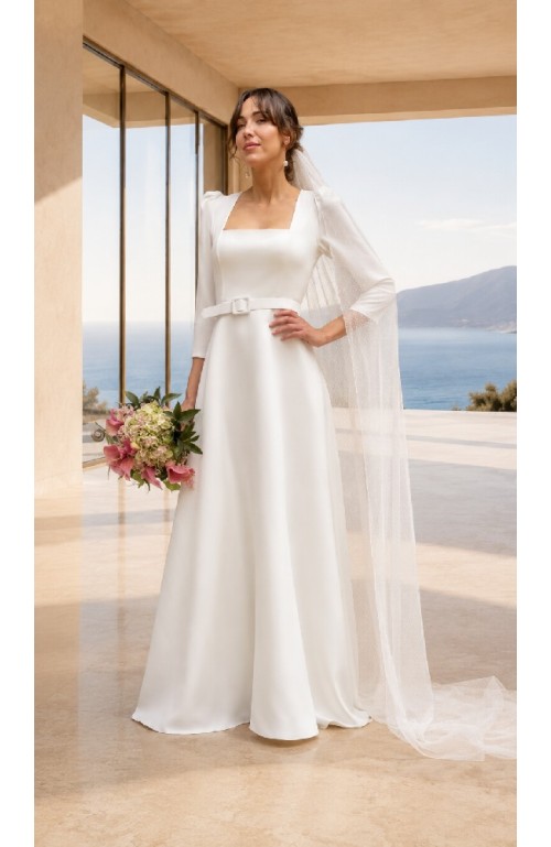 11759 VESTIDO CUELLO CUADRADO