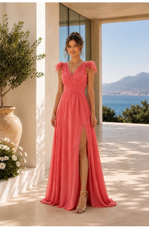11802 VESTIDO MANGA PLUMON