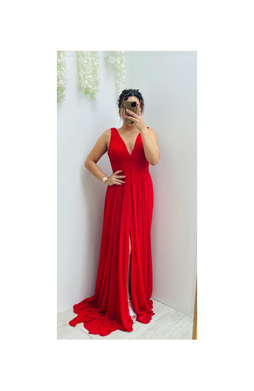 2524 ROJO Vestido Hulla