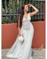 Vestido novia Topacio con cola