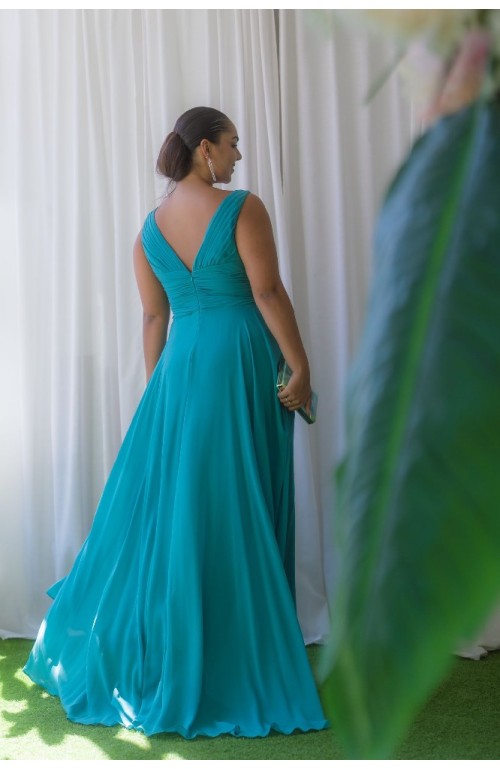 7809 TURQUESA Vestido Hullana