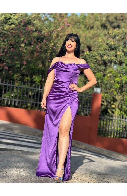 7876 MORADO Vestido Solería