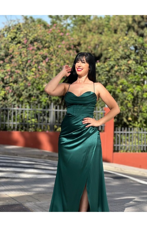 7900 VERDE OSCURO Vestido Coriana