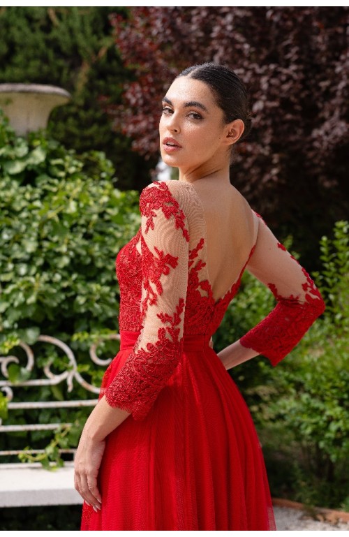 8355 ROJO Vestido India